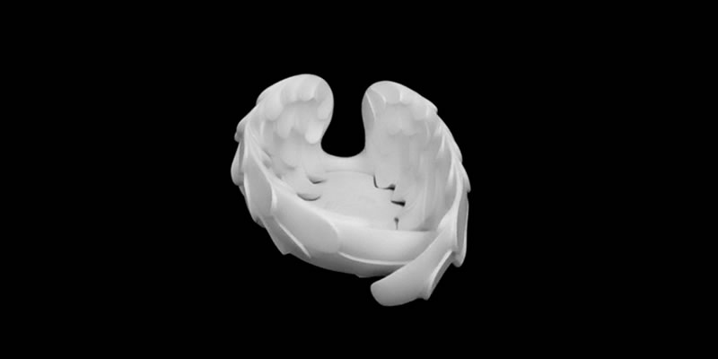 Sculpture of Angel Wings candle holder